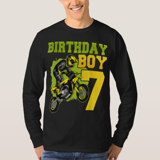 モトクロスMX 7番目のギフト7歳ダートバイク誕生田 Tシャツ (正面)