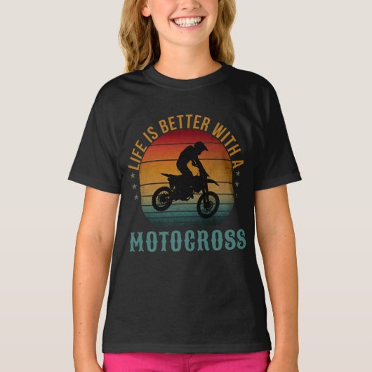 モトクロスTシャツで人生もっと楽しく Tシャツ (正面)