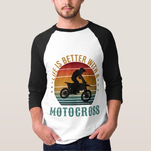 モトクロスTシャツで人生もっと楽しく Tシャツ (正面)