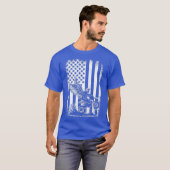 モトクロスUSAクールヴィンテージバイク Tシャツ (正面フル)