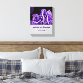 モトグラムパープルバラ キャンバスプリント (インサイチュ (寝室))