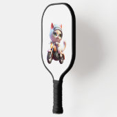 モトサイクルTクラシックシャツに乗る可愛い猫(7) ピックルボールラケット (左)