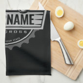 モトパーソナライズされたクロスライダーダートバイクヒルレース キッチンタオル (四つ折り)