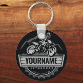 モトパーソナライズされたクロスライダーダートバイクヒルレース キーホルダー (正面)