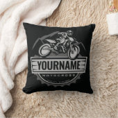 モトパーソナライズされたクロスライダーダートバイクヒルレース クッション (ブランケット)