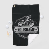 モトパーソナライズされたクロスライダーダートバイクヒルレース ゴルフタオル (インサイチュ)