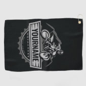 モトパーソナライズされたクロスライダーダートバイクヒルレース ゴルフタオル (横)