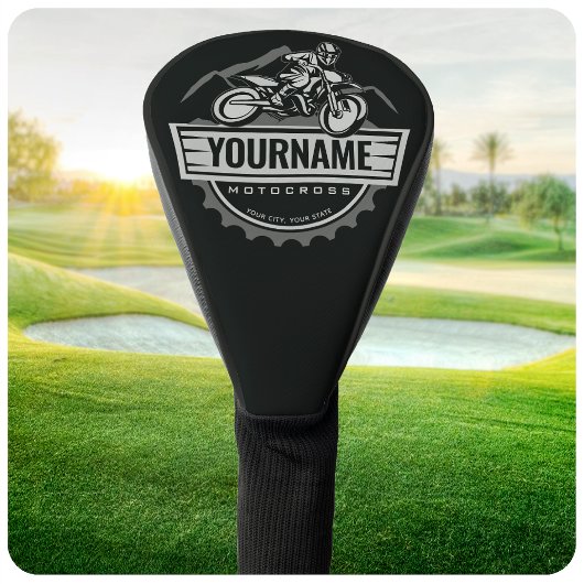 モトパーソナライズされたクロスライダーダートバイクヒルレース ゴルフヘッドカバー