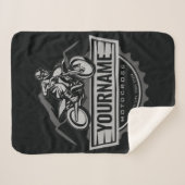 モトパーソナライズされたクロスライダーダートバイクヒルレース シェルパブランケット (正面(横))