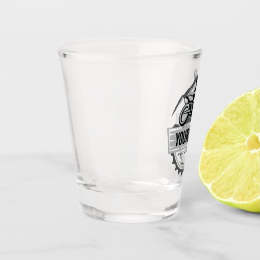 モトパーソナライズされたクロスライダーダートバイクヒルレース ショットグラス (左)