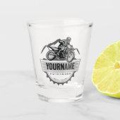 モトパーソナライズされたクロスライダーダートバイクヒルレース ショットグラス (正面)