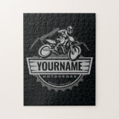 モトパーソナライズされたクロスライダーダートバイクヒルレース ジグソーパズル (縦)