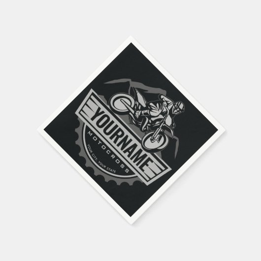 モトパーソナライズされたクロスライダーダートバイクヒルレース スタンダードカクテルナプキン (角)