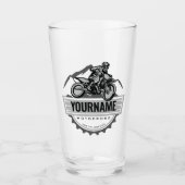 モトパーソナライズされたクロスライダーダートバイクヒルレース タンブラーグラス (正面)