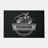 モトパーソナライズされたクロスライダーダートバイクヒルレース ドアマット (正面)