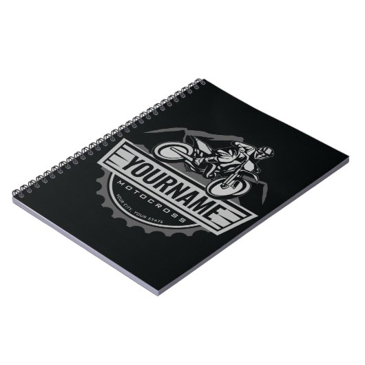 モトパーソナライズされたクロスライダーダートバイクヒルレース ノートブック (左側)