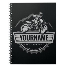 モトパーソナライズされたクロスライダーダートバイクヒルレース ノートブック