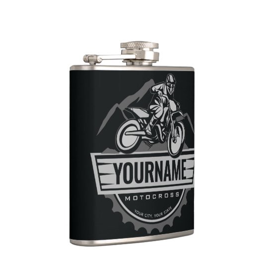 モトパーソナライズされたクロスライダーダートバイクヒルレース フラスク (右)