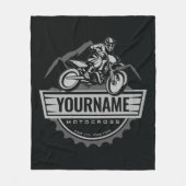 モトパーソナライズされたクロスライダーダートバイクヒルレース フリースブランケット (正面)