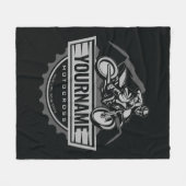 モトパーソナライズされたクロスライダーダートバイクヒルレース フリースブランケット (正面(横))