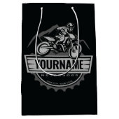 モトパーソナライズされたクロスライダーダートバイクヒルレース ミディアムペーパーバッグ (正面)