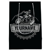 モトパーソナライズされたクロスライダーダートバイクヒルレース ミディアムペーパーバッグ (裏面)