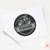モトパーソナライズされたクロスライダーダートバイクヒルレース ラウンドシール (封筒)