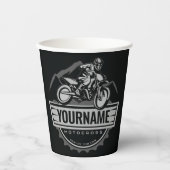 モトパーソナライズされたクロスライダーダートバイクヒルレース 紙コップ (正面)