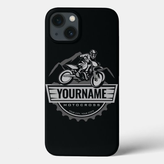 モトパーソナライズされたクロスライダーダートバイクヒルレース Case-Mate iPhoneケース (裏面)