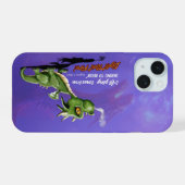 モトベーション引用文ドラゴンファイア素晴らしカラー！ iPhone 15ケース (裏面横)