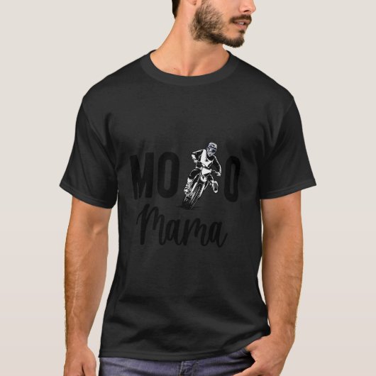 モトマモトクロスマモトクロスライダー母モト Tシャツ (正面)