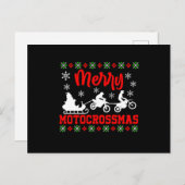 モトメリークロスマスオートバイサンタクロース醜いXma ポストカード (正面/裏面)