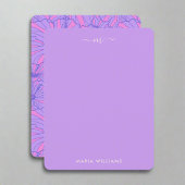 モトユニークラムパープル&ピンクの花ありがとう ノートカード