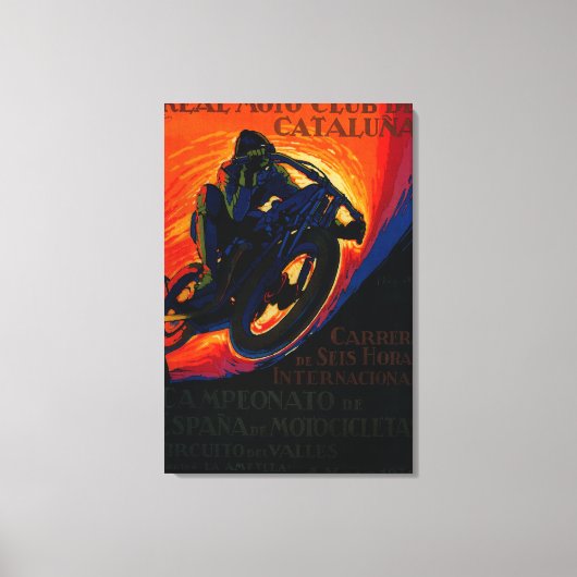 モト実在クラブヴィンテージポスターヨーロッパ キャンバスプリント (正面)