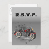 モト素朴ルグランジバイクもしくは自転車に乗る人ウェディングrsvp インビテーションポストカード (正面/裏面)