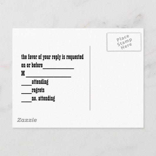 モト素朴ルグランジバイクもしくは自転車に乗る人ウェディングrsvp インビテーションポストカード (裏面)