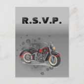 モト素朴ルグランジバイクもしくは自転車に乗る人ウェディングrsvp インビテーションポストカード (正面)