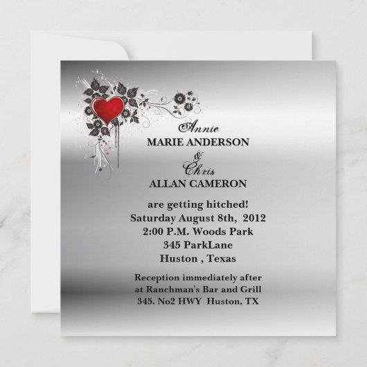 モト素朴ルグランジバイクもしくは自転車に乗る人結婚ズ 招待状 (裏面)