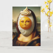 モナおもしろいとハッピーエッグが顔 カード (黄色い花)