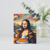 モナがパンプキンパイを楽しむ ポストカード (スタンド正面)