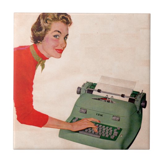 モナとその新しいタイプライター タイル (正面)