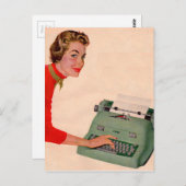 モナとその新しいタイプライター ポストカード (正面/裏面)