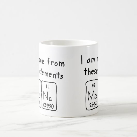 モナの周期表の名前のマグ コーヒーマグカップ (中央)