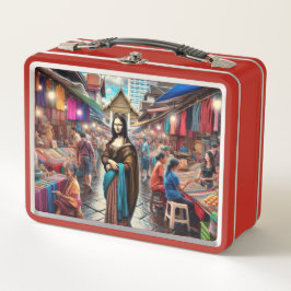 モナはタイのインディアン市場にある メタルランチボックス