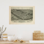 モナカペンシルバニア1900アンティークパノラママップ ポスター (キッチン)