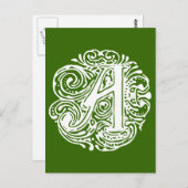 モナキアの白文字「A」 ポストカード (正面/裏面)