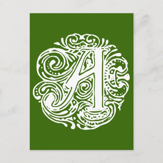 モナキアの白文字「A」 ポストカード (正面)