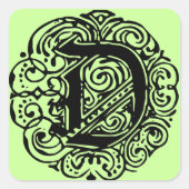 モナキアブラック"D" スクエアシール (正面)