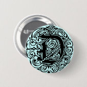 モナキアブラック"D" 缶バッジ (正面&裏面)