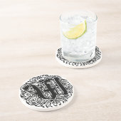 モナキアモノグラム文字WイニシャルアルファベットW コースター (側面)